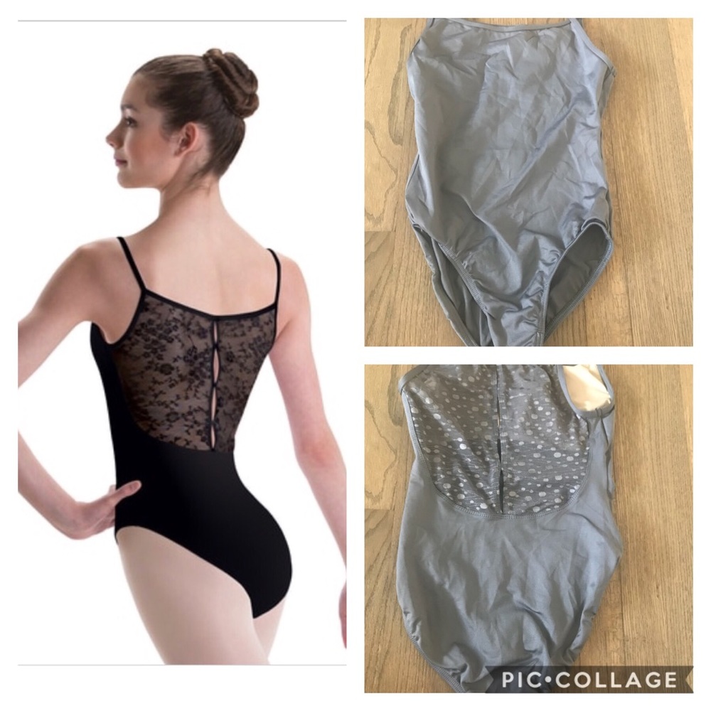 Motionwear gray 3-tack back leotard